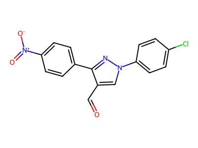 1-(4-chlorophenyl)-3-(4-nitrophenyl)-1H-pyrazole-4-carbaldehyde structure