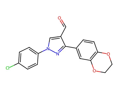 1-(4-CHLOROPHENYL)-3-(2,3-DIHYDROBENZO[B][1,4]DIOXIN-6-YL)-1H-PYRAZOLE-4-CARBALDEHYDE structure