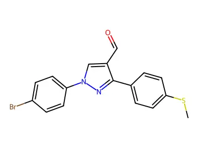 1-(4-Bromophenyl)-3-[4-(methylsulfanyl)phenyl]-1H-pyrazole-4-carbaldehyde structure