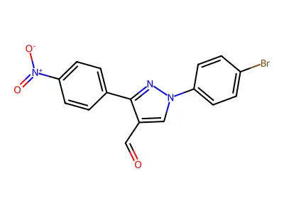 1-(4-Bromophenyl)-3-(4-nitrophenyl)-1H-pyrazole-4-carbaldehyde structure