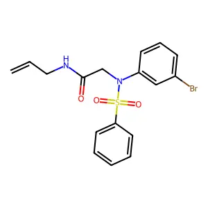2-[N-(benzenesulfonyl)-3-bromoanilino]-N-prop-2-enylacetamide structure
