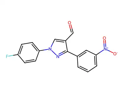 1-(4-Fluorophenyl)-3-(3-nitrophenyl)-1H-pyrazole-4-carbaldehyde structure