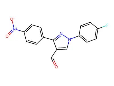 1-(4-Fluorophenyl)-3-(4-nitrophenyl)-1H-pyrazole-4-carbaldehyde structure