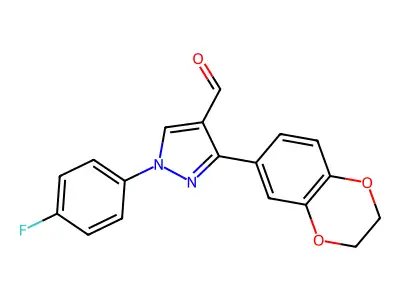1-(4-fluorophenyl)-3-(2,3-dihydrobenzo[b][1,4]dioxin-6-yl)-1h-pyrazole-4-carbaldehyde structure