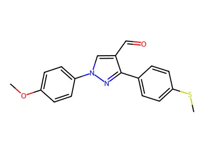 1-(4-Methoxyphenyl)-3-(4-(methylsulfanyl)phenyl)-1H-pyrazole-4-carbaldehyde structure