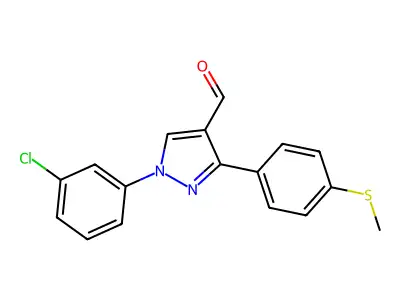 1-(3-Chlorophenyl)-3-[4-(methylsulfanyl)phenyl]-1H-pyrazole-4-carbaldehyde structure