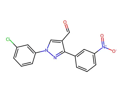 1-(3-Chlorophenyl)-3-(3-nitrophenyl)-1H-pyrazole-4-carbaldehyde structure