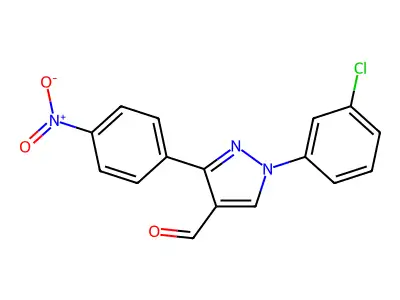 1-(3-Chlorophenyl)-3-(4-nitrophenyl)-1H-pyrazole-4-carbaldehyde structure