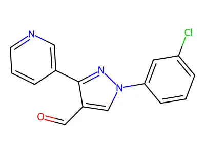 1-(3-Chlorophenyl)-3-(pyridin-3-YL)-1H-pyrazole-4-carbaldehyde structure