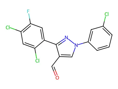 1-(3-Chlorophenyl)-3-(2,4-dichloro-5-fluorophenyl)-1H-pyrazole-4-carbaldehyde structure