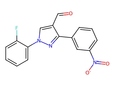 1-(2-Fluorophenyl)-3-(3-nitrophenyl)-1H-pyrazole-4-carbaldehyde structure