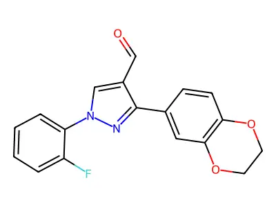 1-(2-FLUOROPHENYL)-3-(2,3-DIHYDROBENZO[B][1,4]DIOXIN-6-YL)-1H-PYRAZOLE-4-CARBALDEHYDE structure