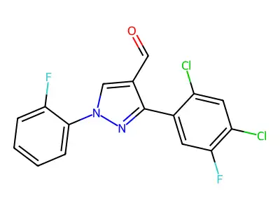 3-(2,4-Dichloro-5-fluorophenyl)-1-(2-fluorophenyl)-1H-pyrazole-4-carbaldehyde structure