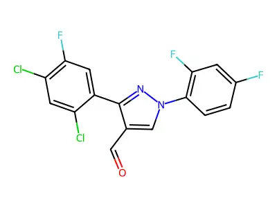 3-(2,4-DICHLORO-5-FLUOROPHENYL)-1-(2,4-DIFLUOROPHENYL)-1H-PYRAZOLE-4-CARBALDEHYDE structure