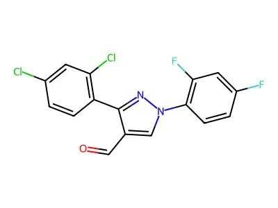 3-(2,4-Dichlorophenyl)-1-(2,4-difluorophenyl)-1H-pyrazole-4-carbaldehyde structure