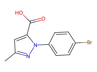 1-(4-bromophenyl)-3-methyl-1H-pyrazole-5-carboxylic acid structure