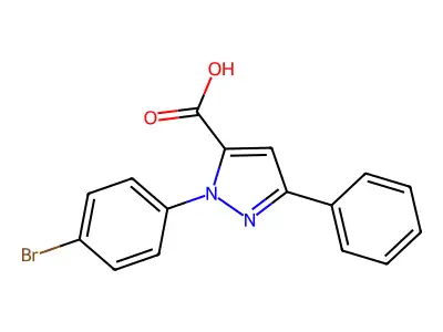 1-(4-Bromophenyl)-3-phenyl-1H-pyrazole-5-carboxylic acid structure