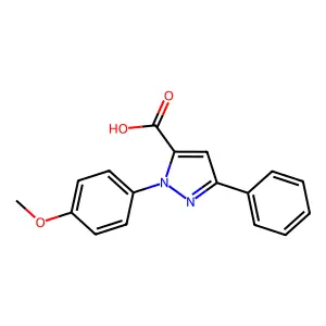 1-(4-Methoxyphenyl)-3-phenyl-1H-pyrazole-5-carboxylic acid structure