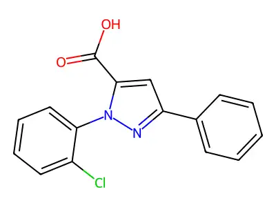 1-(2-Chlorophenyl)-3-phenyl-1H-pyrazole-5-carboxylic acid structure