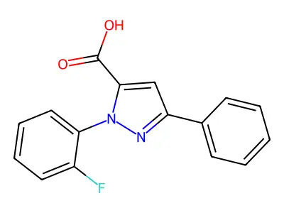 1-(2-Fluorophenyl)-3-phenyl-1H-pyrazole-5-carboxylic acid structure