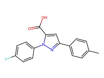 1-(4-Fluorophenyl)-3-p-tolyl-1h-pyrazole-5-carboxylic acid structure