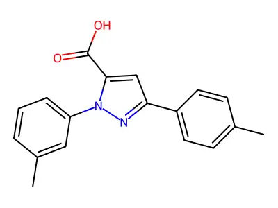 1-(3-Methylphenyl)-3-(4-methylphenyl)-1H-pyrazole-5-carboxylic acid structure
