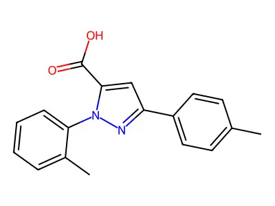 1-(2-Methylphenyl)-3-(4-methylphenyl)-1H-pyrazole-5-carboxylic acid structure
