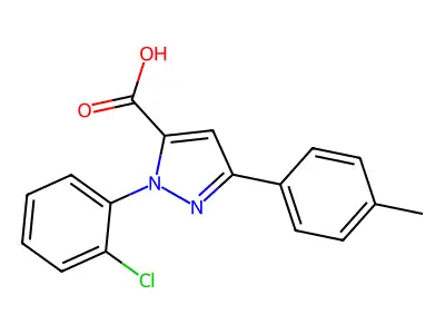 1-(2-Chlorophenyl)-3-(4-methylphenyl)-1H-pyrazole-5-carboxylic acid structure