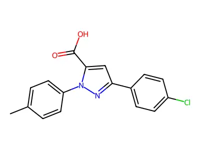 3-(4-Chlorophenyl)-1-(4-methylphenyl)-1H-pyrazole-5-carboxylic acid structure