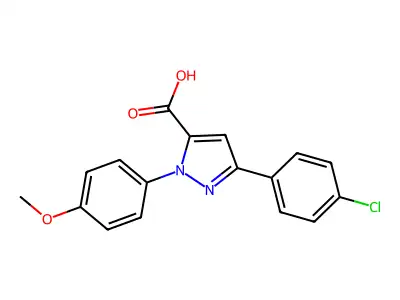 3-(4-Chlorophenyl)-1-(4-methoxyphenyl)-1H-pyrazole-5-carboxylic acid structure