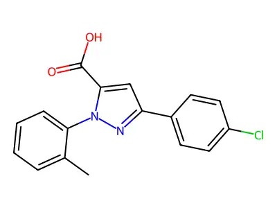 3-(4-Chlorophenyl)-1-(2-methylphenyl)-1H-pyrazole-5-carboxylic acid structure