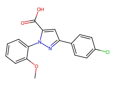 3-(4-Chlorophenyl)-1-(2-methoxyphenyl)-1H-pyrazole-5-carboxylic acid structure