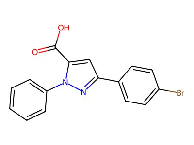 3-(4-Bromophenyl)-1-phenyl-1H-pyrazole-5-carboxylic acid structure