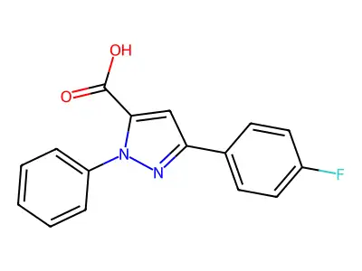 3-(4-Fluorophenyl)-1-phenyl-1H-pyrazole-5-carboxylic acid structure
