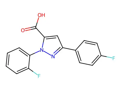 1-(2-Fluorophenyl)-3-(4-fluorophenyl)-1H-pyrazole-5-carboxylic acid structure