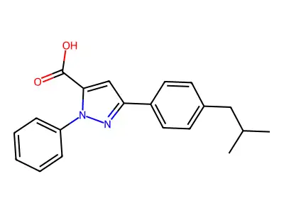 3-(4-Isobutylphenyl)-1-phenyl-1H-pyrazole-5-carboxylic acid structure