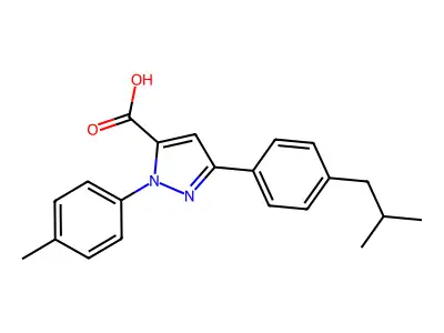 3-(4-Isobutylphenyl)-1-(4-methylphenyl)-1H-pyrazole-5-carboxylic acid structure