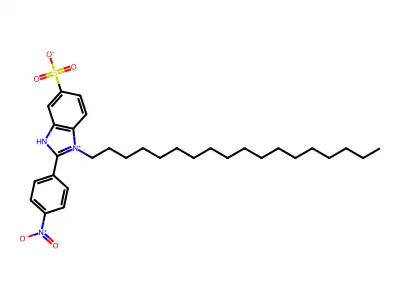 1H-Benzimidazole-5-sulfonic acid, 2-(4-nitrophenyl)-1-octadecyl- structure
