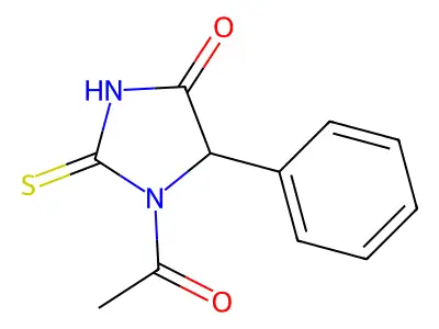 1-Acetyl-5-phenyl-2-sulfanylideneimidazolidin-4-one structure