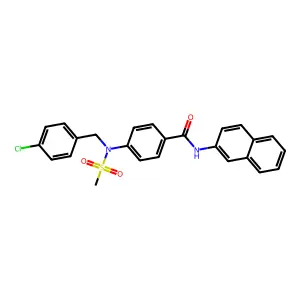 4-[(4-chlorobenzyl)(methylsulfonyl)amino]-N-(naphthalen-2-yl)benzamide structure