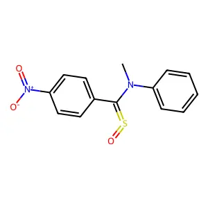 N-methyl-N-[(4-nitrophenyl)-sulfinylmethyl]aniline structure