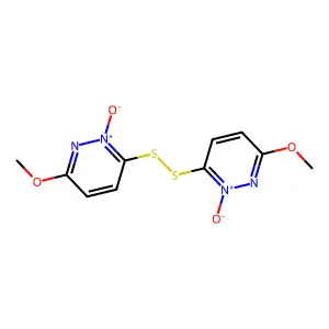 Pyridazine, 3,3'-dithiobis(6-methoxy-, 2,2'-dioxide structure