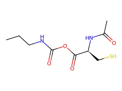 L-Cysteine, N-acetyl-, propylcarbamate (ester) structure