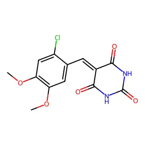 5-[(2-Chloro-4,5-dimethoxyphenyl)methylidene]pyrimidine-2,4,6(1H,3H,5H)-trione structure