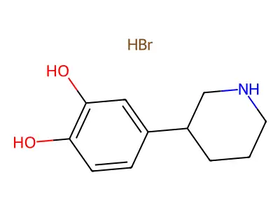 1,2-Benzenediol, 4-(3-piperidinyl)-, hydrobromide structure