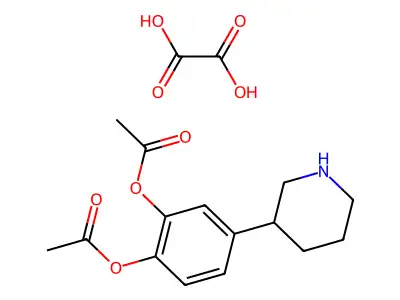 1,2-Benzenediol, 4-(3-piperidinyl)-, diacetate (ester), ethanedioate (1:1) structure