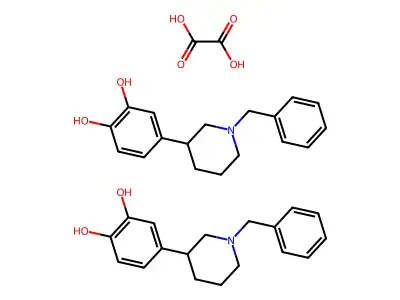 1,2-Benzenediol, 4-(1-(phenylmethyl)-3-piperidinyl)-, ethanedioate (2:1) (salt) structure