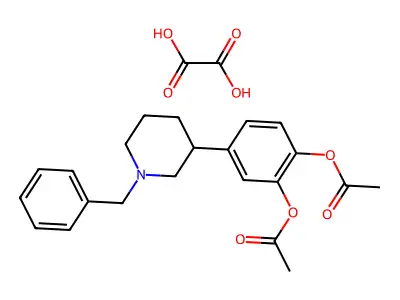 Oxalic acid--4-(1-benzylpiperidin-3-yl)-1,2-phenylene diacetate (1/1) structure