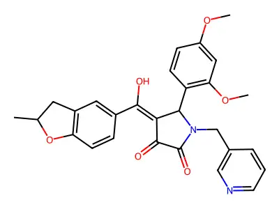 5-(2,4-dimethoxyphenyl)-3-hydroxy-4-(2-methyl-2,3-dihydro-1-benzofuran-5-carbonyl)-1-[(pyridin-3-yl)methyl]-2,5-dihydro-1H-pyrrol-2-one structure