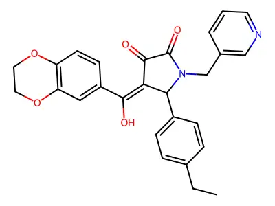4-(2,3-dihydro-1,4-benzodioxine-6-carbonyl)-5-(4-ethylphenyl)-3-hydroxy-1-[(pyridin-3-yl)methyl]-2,5-dihydro-1H-pyrrol-2-one structure